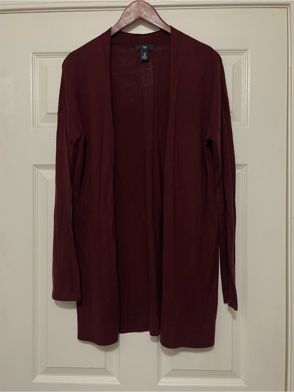 GAP Open-Front Cardigan in Burgundy